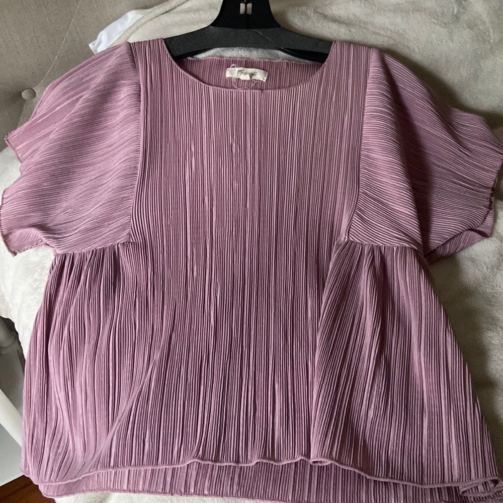 Madewell violet shirt! Great fit and loved it but don’t wear it enough! XS